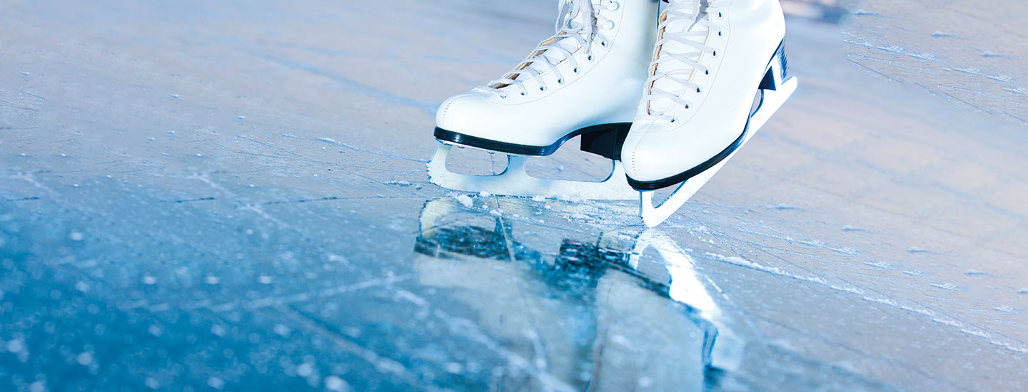 Ice skates on ice